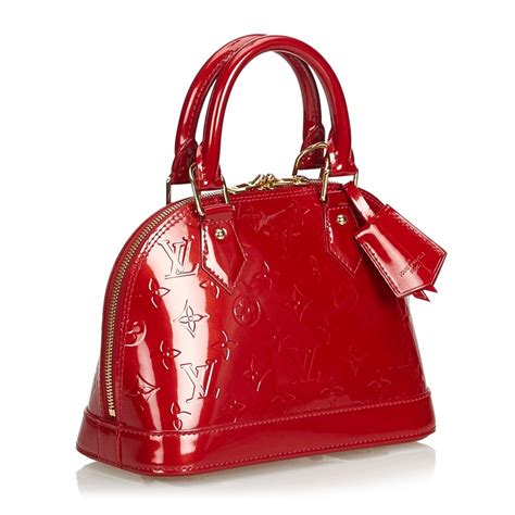 louis vuitton red vernis handbag